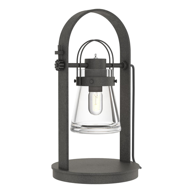 Hubbardton Forge 2014 Natural Iron Clear Glass (ZM) Erlenmeyer Table Lamp