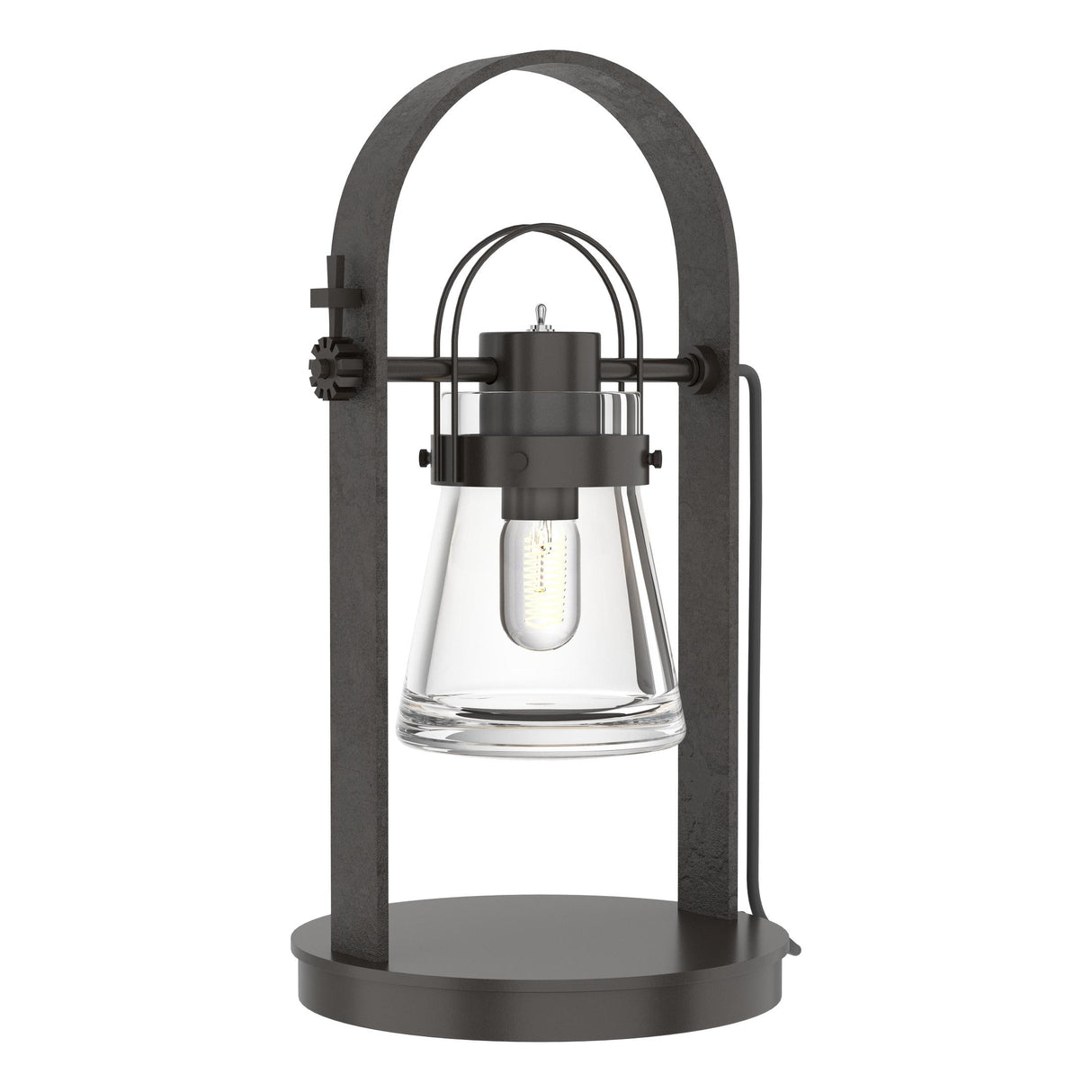 Hubbardton Forge 2014 Oil Rubbed Bronze Clear Glass (ZM) Erlenmeyer Table Lamp