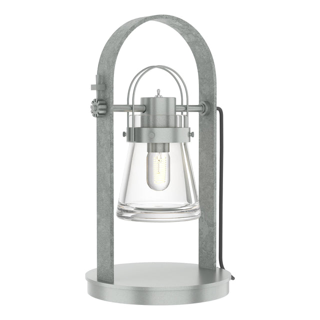 Hubbardton Forge 2014 Vintage Platinum Clear Glass (ZM) Erlenmeyer Table Lamp