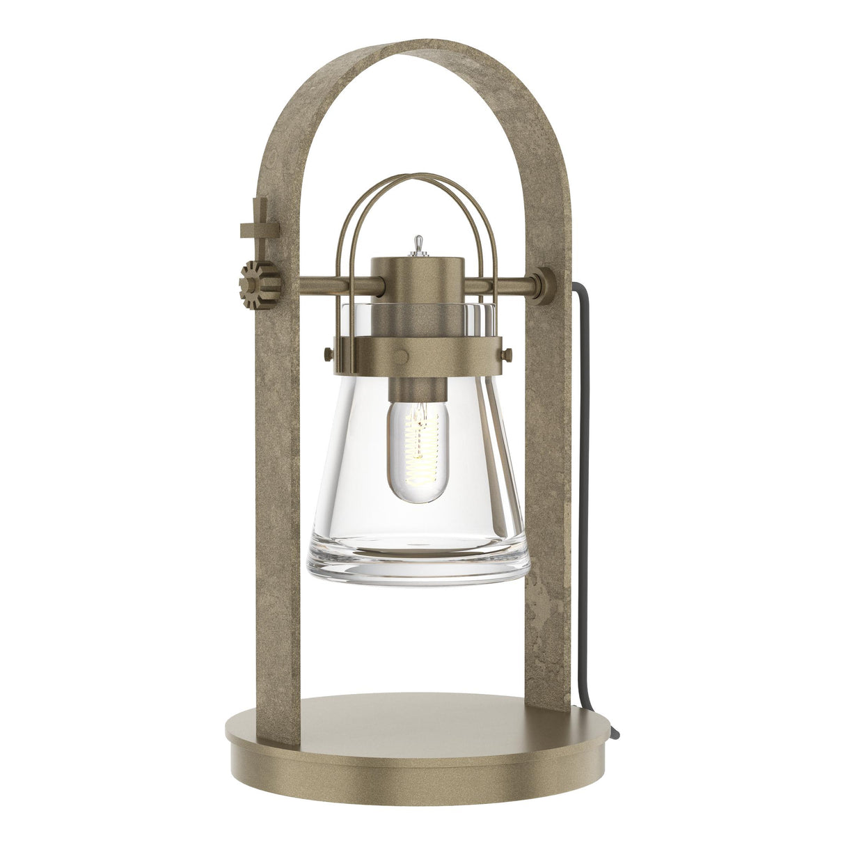 Hubbardton Forge 2014 Soft Gold Clear Glass (ZM) Erlenmeyer Table Lamp