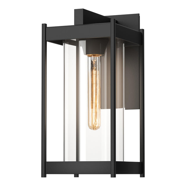 Hubbardton Forge 2023 Coastal Black Clear Glass (ZM) Cela Medium Outdoor Sconce