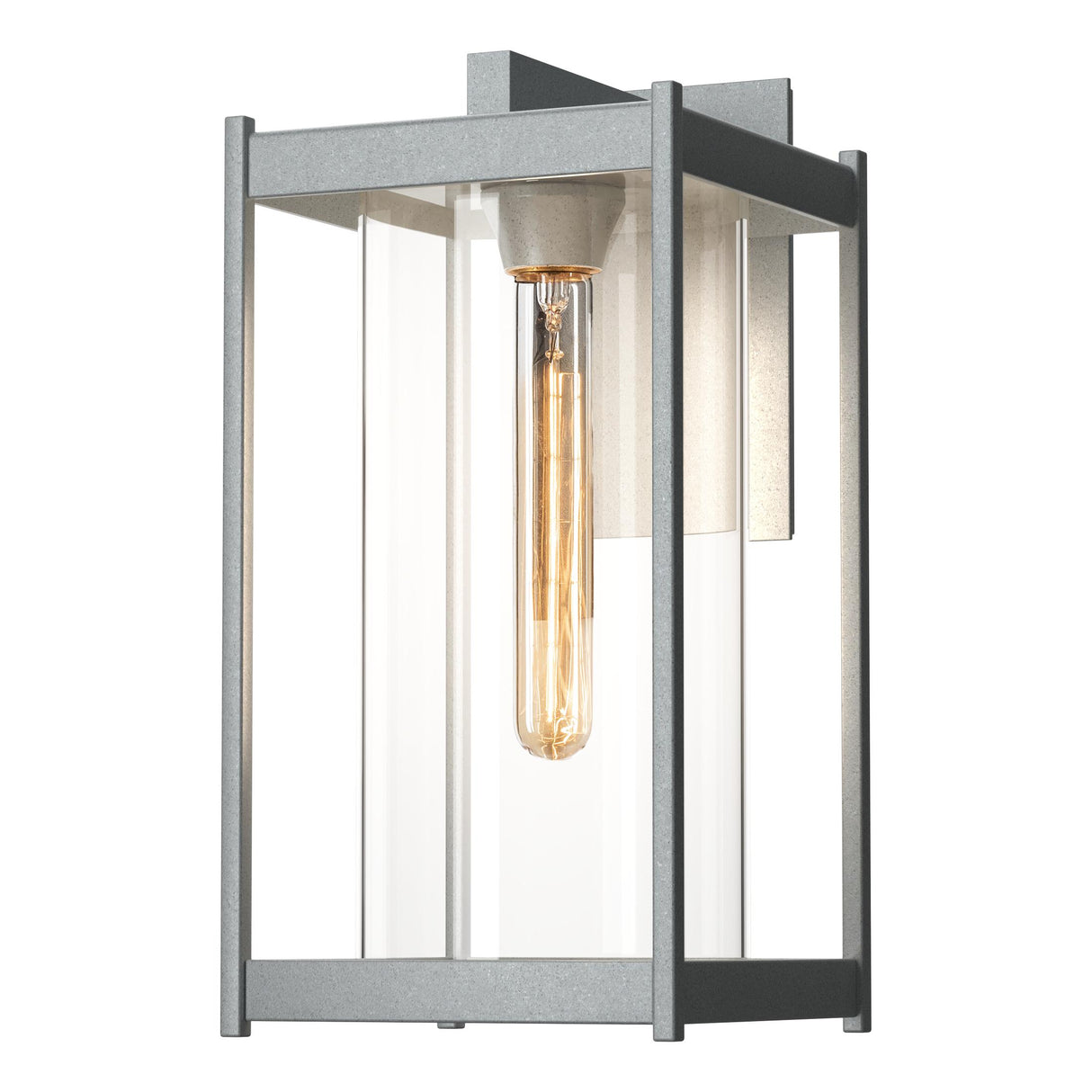Hubbardton Forge 2023 Coastal Burnished Steel Clear Glass (ZM) Cela Large Outdoor Sconce