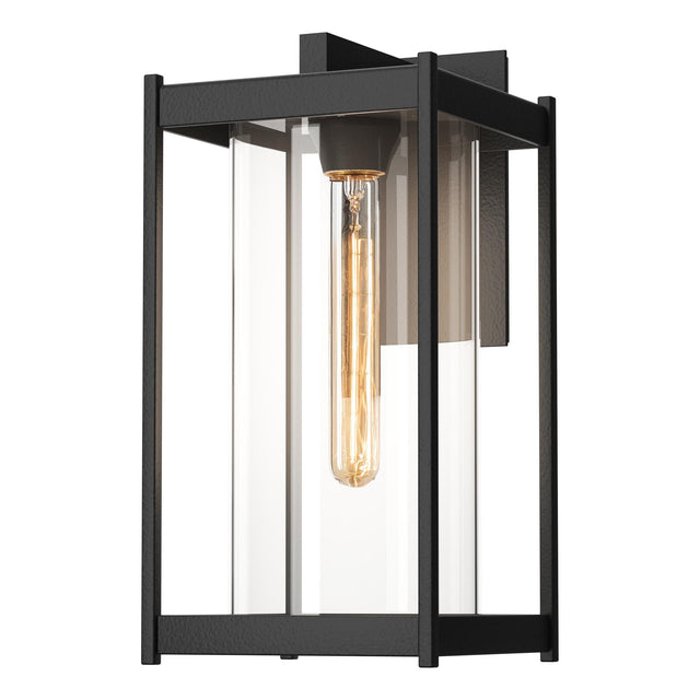 Hubbardton Forge 2023 Coastal Black Clear Glass (ZM) Cela Large Outdoor Sconce