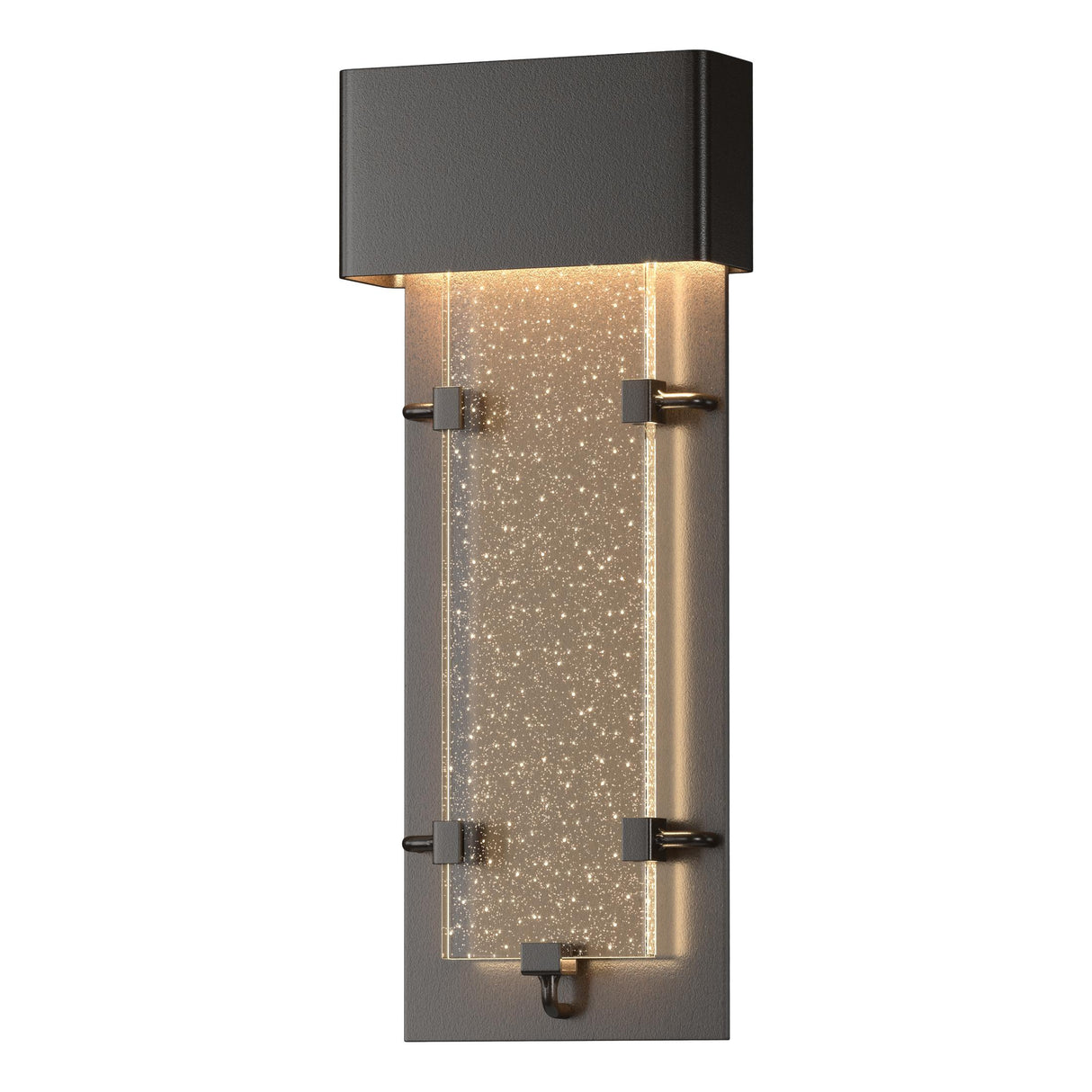 Hubbardton Forge 2016 Coastal Oil Rubbed Bronze Seeded Clear Glass (II) Ursa Small LED Outdoor Sconce