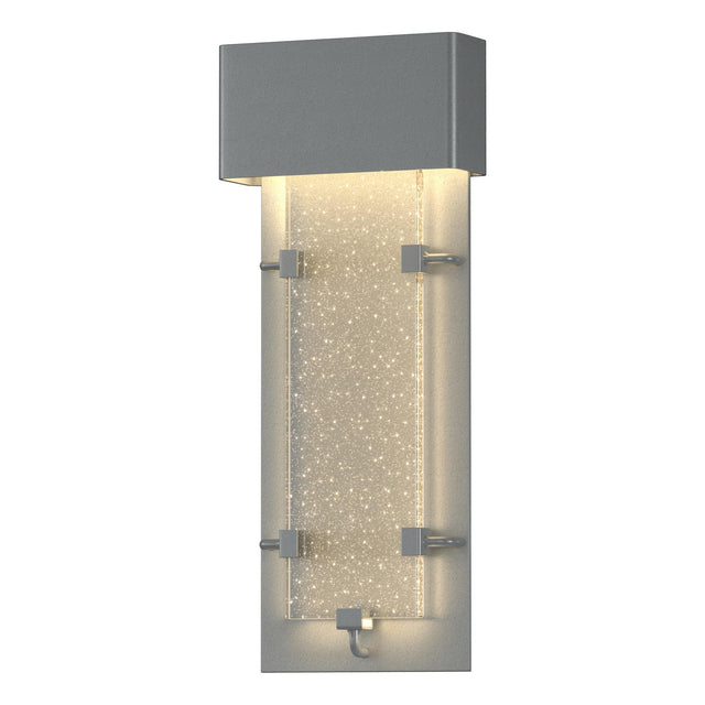 Hubbardton Forge 2016 Coastal Burnished Steel Seeded Clear Glass (II) Ursa Small LED Outdoor Sconce