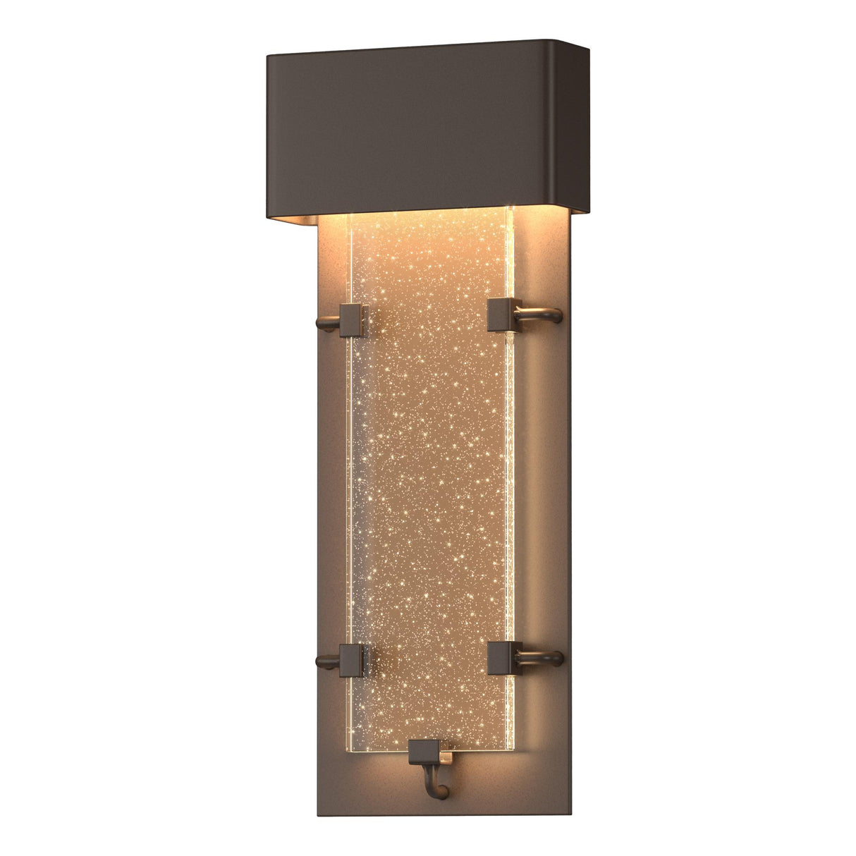 Hubbardton Forge 2016 Coastal Bronze Seeded Clear Glass (II) Ursa Small LED Outdoor Sconce