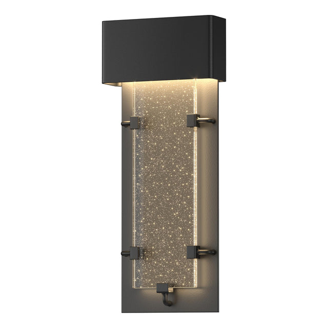 Hubbardton Forge 2016 Coastal Black Seeded Clear Glass (II) Ursa Small LED Outdoor Sconce