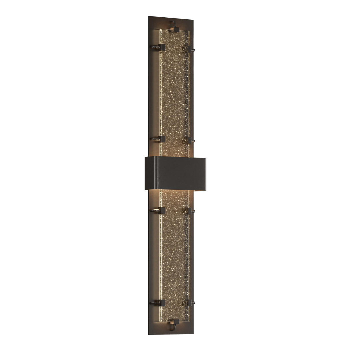 Hubbardton Forge 2020 Coastal Oil Rubbed Bronze Seeded Clear Glass (II) Double-Large Ursa LED Outdoor Sconce