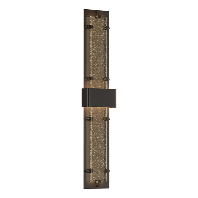 Hubbardton Forge 2020 Coastal Oil Rubbed Bronze Seeded Clear Glass (II) Double-Large Ursa LED Outdoor Sconce