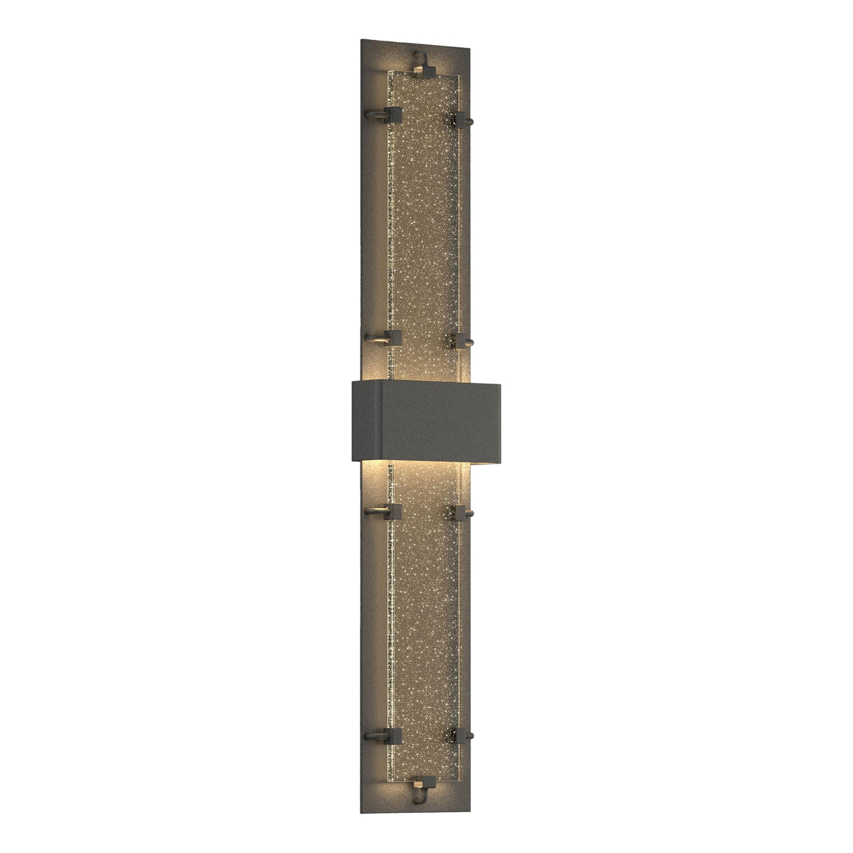 Hubbardton Forge 2020 Coastal Natural Iron Seeded Clear Glass (II) Double-Large Ursa LED Outdoor Sconce