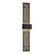 Hubbardton Forge 2020 Coastal Black Seeded Clear Glass (II) Double-Large Ursa LED Outdoor Sconce