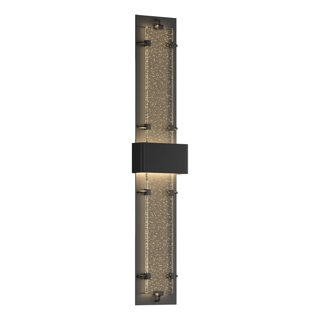 Hubbardton Forge 2020 Coastal Black Seeded Clear Glass (II) Double-Large Ursa LED Outdoor Sconce
