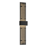 Hubbardton Forge 2020 Coastal Black Seeded Clear Glass (II) Double-Large Ursa LED Outdoor Sconce