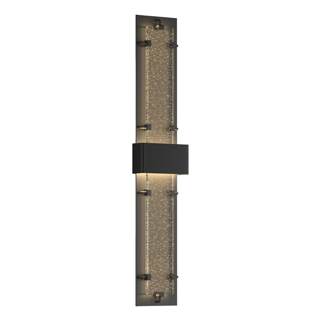 Hubbardton Forge 2020 Coastal Black Seeded Clear Glass (II) Double-Large Ursa LED Outdoor Sconce