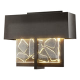 Hubbardton Forge 2016 Coastal Oil Rubbed Bronze Clear Glass with Shards (YP) Shard Small LED Outdoor Sconce