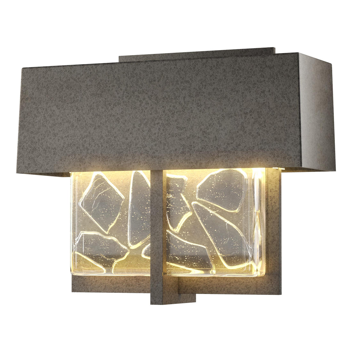 Hubbardton Forge 2016 Coastal Natural Iron Clear Glass with Shards (YP) Shard Small LED Outdoor Sconce