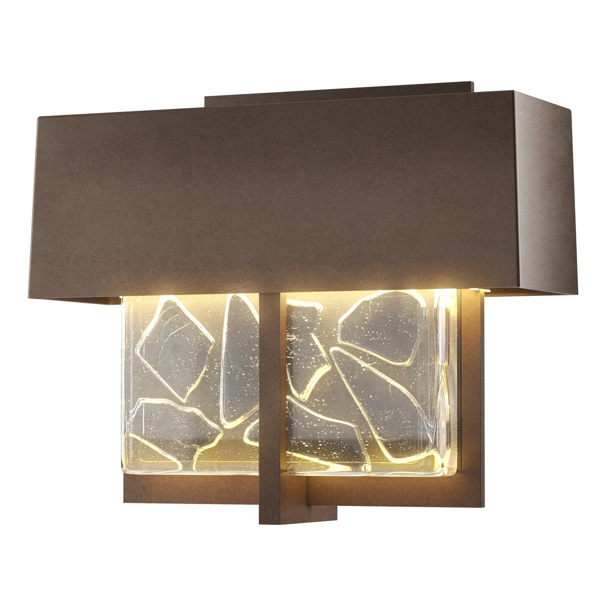 Hubbardton Forge 2016 Coastal Bronze Clear Glass with Shards (YP) Shard Small LED Outdoor Sconce