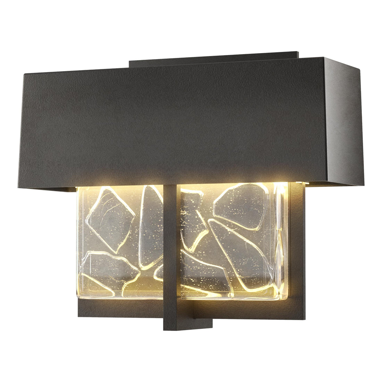 Hubbardton Forge 2016 Coastal Black Clear Glass with Shards (YP) Shard Small LED Outdoor Sconce