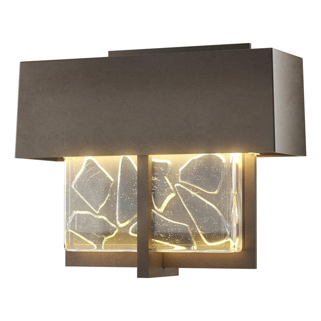 Hubbardton Forge 2016 Coastal Dark Smoke Clear Glass with Shards (YP) Shard Small LED Outdoor Sconce