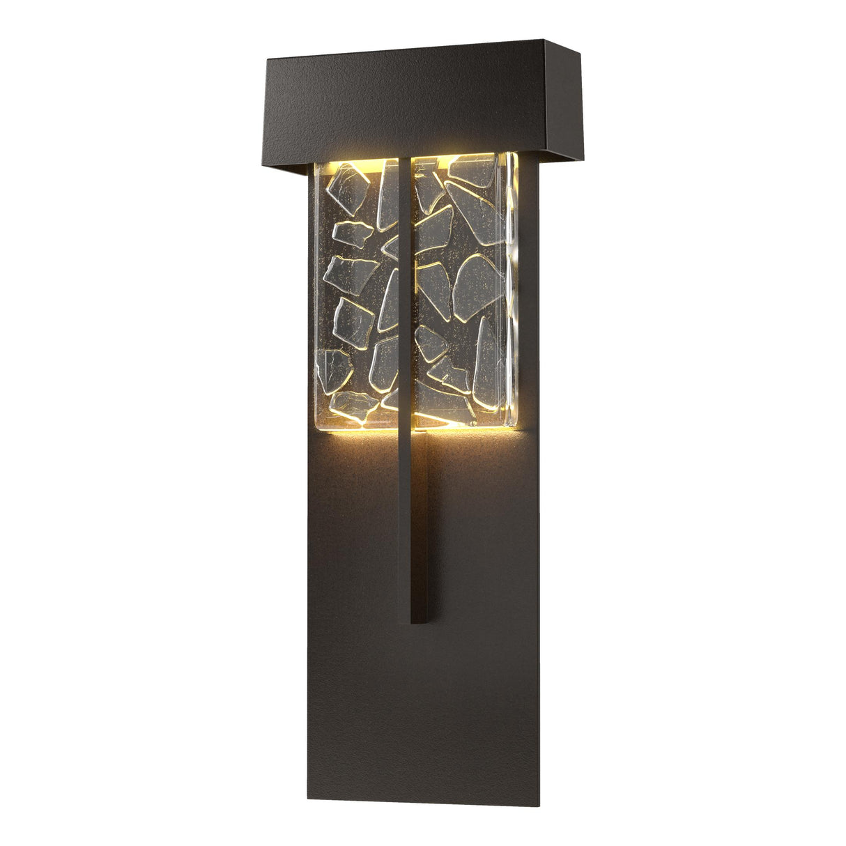 Hubbardton Forge 2020 Coastal Oil Rubbed Bronze Clear Glass with Shards (YP) Shard XL Outdoor Sconce