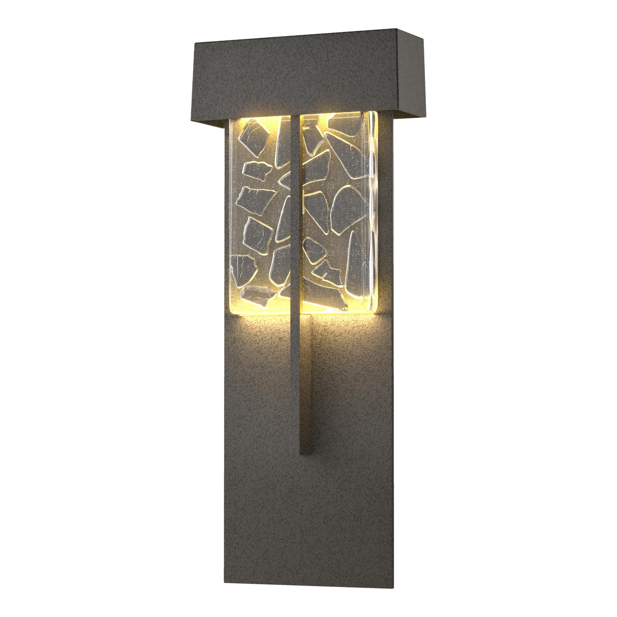 Hubbardton Forge 2020 Coastal Natural Iron Clear Glass with Shards (YP) Shard XL Outdoor Sconce
