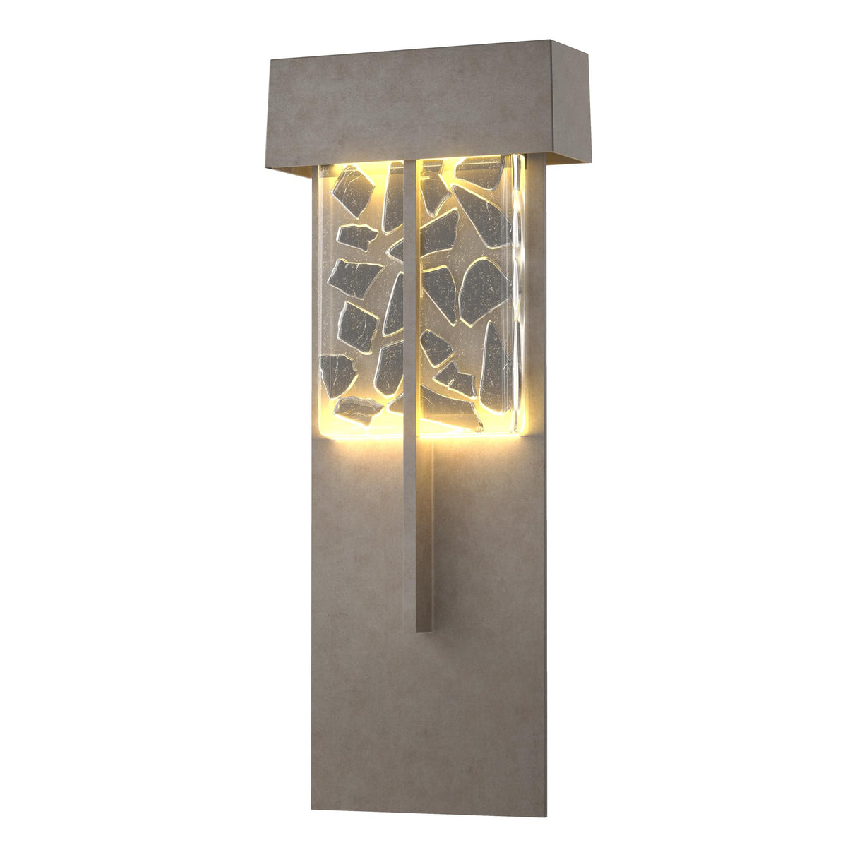 Hubbardton Forge 2020 Coastal Burnished Steel Clear Glass with Shards (YP) Shard XL Outdoor Sconce