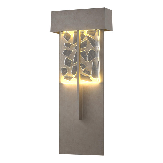 Hubbardton Forge 2020 Coastal Burnished Steel Clear Glass with Shards (YP) Shard XL Outdoor Sconce