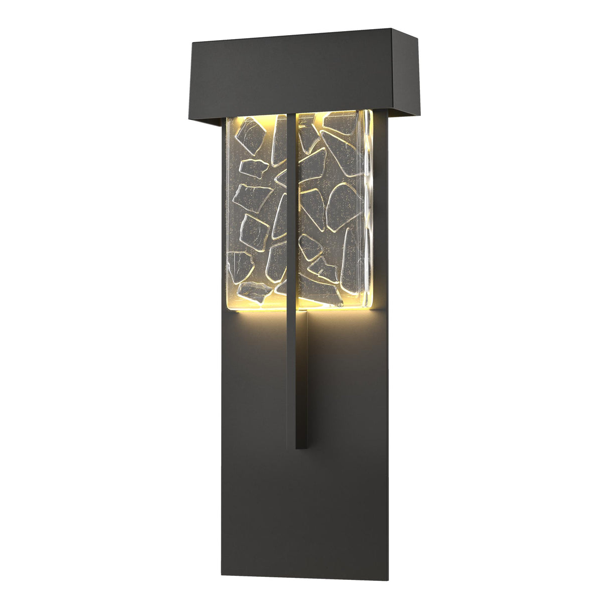 Hubbardton Forge 2020 Coastal Black Clear Glass with Shards (YP) Shard XL Outdoor Sconce