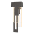 Hubbardton Forge 2018 Coastal Oil Rubbed Bronze Seeded Clear Glass (II) Left Rainfall LED Outdoor Sconce