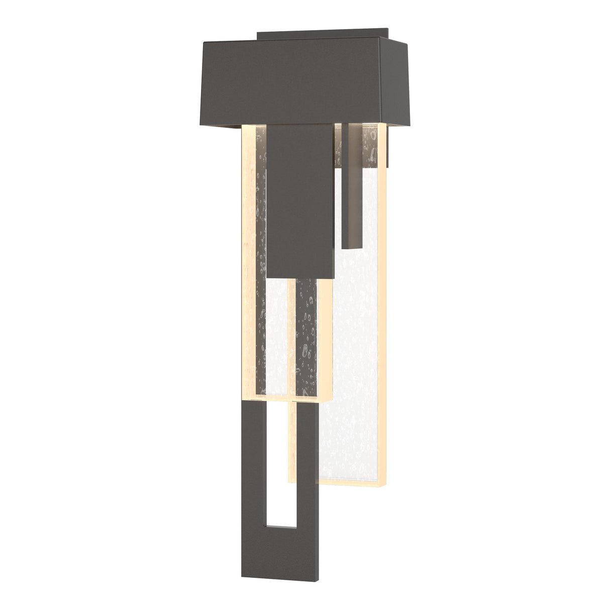 Hubbardton Forge 2018 Coastal Oil Rubbed Bronze Seeded Clear Glass (II) Left Rainfall LED Outdoor Sconce