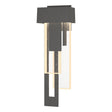 Hubbardton Forge 2018 Coastal Natural Iron Seeded Clear Glass (II) Left Rainfall LED Outdoor Sconce