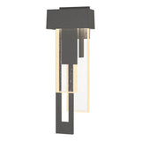 Hubbardton Forge 2018 Coastal Natural Iron Seeded Clear Glass (II) Left Rainfall LED Outdoor Sconce