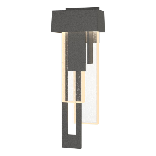 Hubbardton Forge 2018 Coastal Natural Iron Seeded Clear Glass (II) Left Rainfall LED Outdoor Sconce