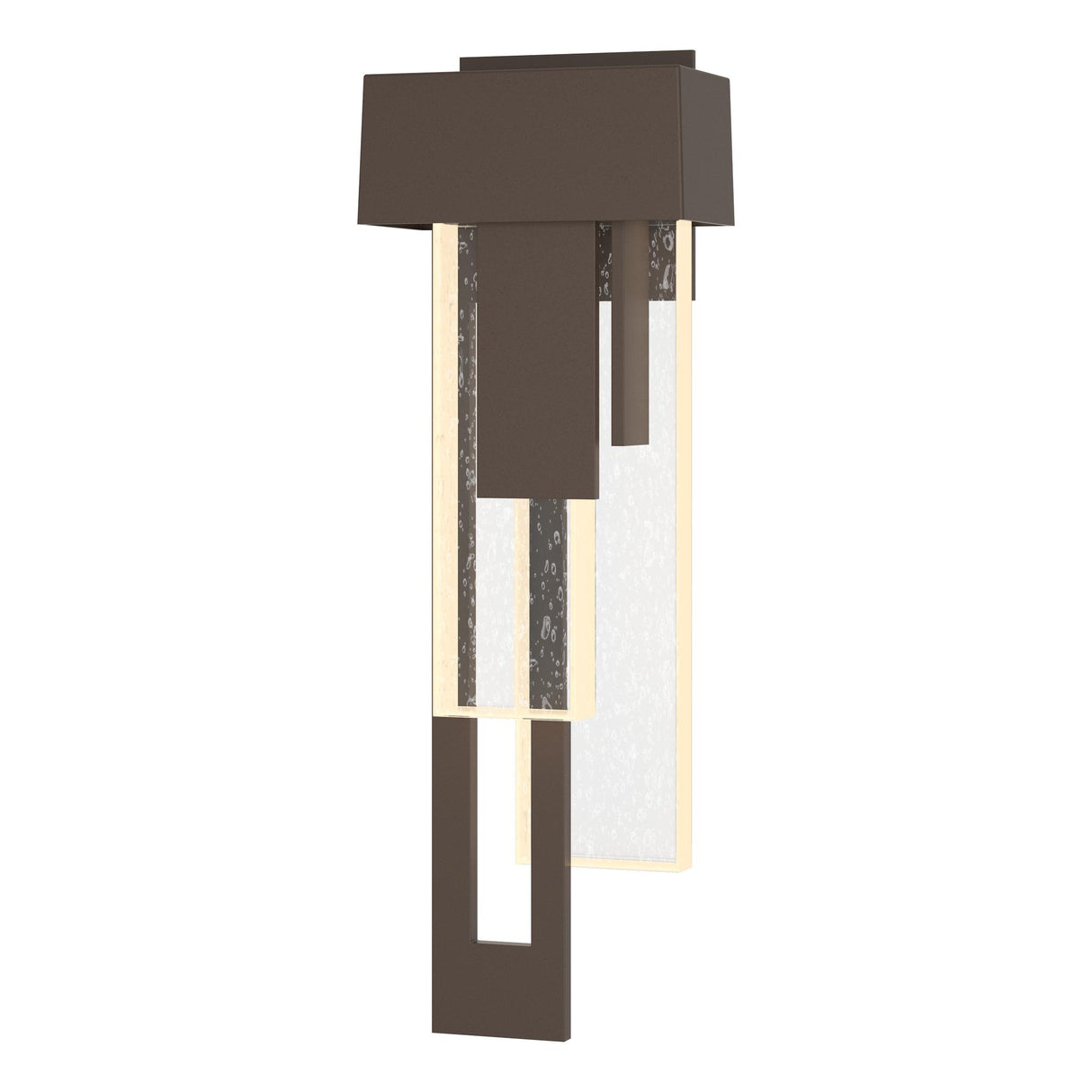 Hubbardton Forge 2018 Coastal Bronze Seeded Clear Glass (II) Left Rainfall LED Outdoor Sconce