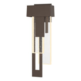 Hubbardton Forge 2018 Coastal Bronze Seeded Clear Glass (II) Left Rainfall LED Outdoor Sconce