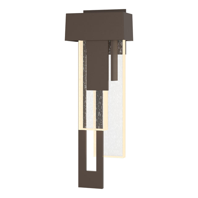 Hubbardton Forge 2018 Coastal Bronze Seeded Clear Glass (II) Left Rainfall LED Outdoor Sconce