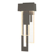 Hubbardton Forge 2018 Coastal Dark Smoke Seeded Clear Glass (II) Left Rainfall LED Outdoor Sconce