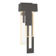 Hubbardton Forge 2018 Coastal Oil Rubbed Bronze Seeded Clear Glass (II) Right Rainfall LED Outdoor Sconce