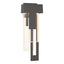 Hubbardton Forge 2018 Coastal Oil Rubbed Bronze Seeded Clear Glass (II) Right Rainfall LED Outdoor Sconce