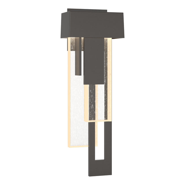 Hubbardton Forge 2018 Coastal Oil Rubbed Bronze Seeded Clear Glass (II) Right Rainfall LED Outdoor Sconce