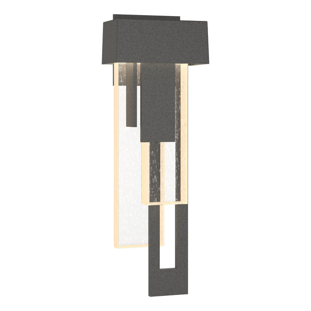 Hubbardton Forge 2018 Coastal Natural Iron Seeded Clear Glass (II) Right Rainfall LED Outdoor Sconce