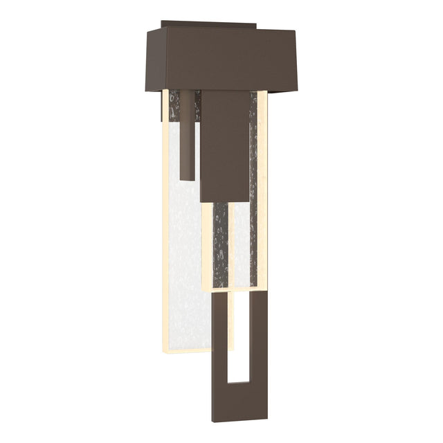 Hubbardton Forge 2018 Coastal Bronze Seeded Clear Glass (II) Right Rainfall LED Outdoor Sconce