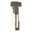 Hubbardton Forge 2018 Coastal Dark Smoke Seeded Clear Glass (II) Right Rainfall LED Outdoor Sconce