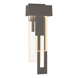 Hubbardton Forge 2018 Coastal Dark Smoke Seeded Clear Glass (II) Right Rainfall LED Outdoor Sconce