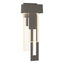 Hubbardton Forge 2018 Coastal Dark Smoke Seeded Clear Glass (II) Right Rainfall LED Outdoor Sconce