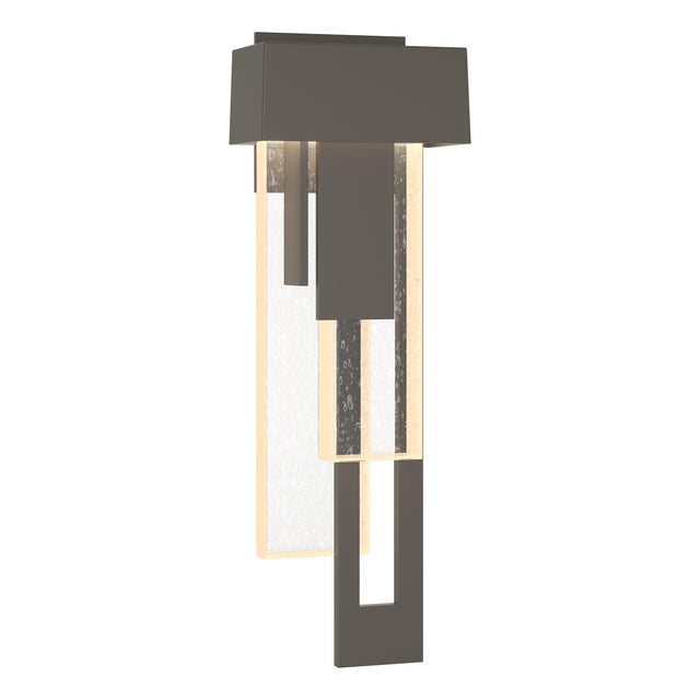 Hubbardton Forge 2018 Coastal Dark Smoke Seeded Clear Glass (II) Right Rainfall LED Outdoor Sconce