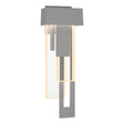 Hubbardton Forge 2018 Coastal Burnished Steel Seeded Clear Glass (II) Right Rainfall LED Outdoor Sconce