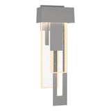 Hubbardton Forge 2018 Coastal Burnished Steel Seeded Clear Glass (II) Right Rainfall LED Outdoor Sconce