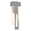 Hubbardton Forge 2018 Coastal Burnished Steel Seeded Clear Glass (II) Right Rainfall LED Outdoor Sconce