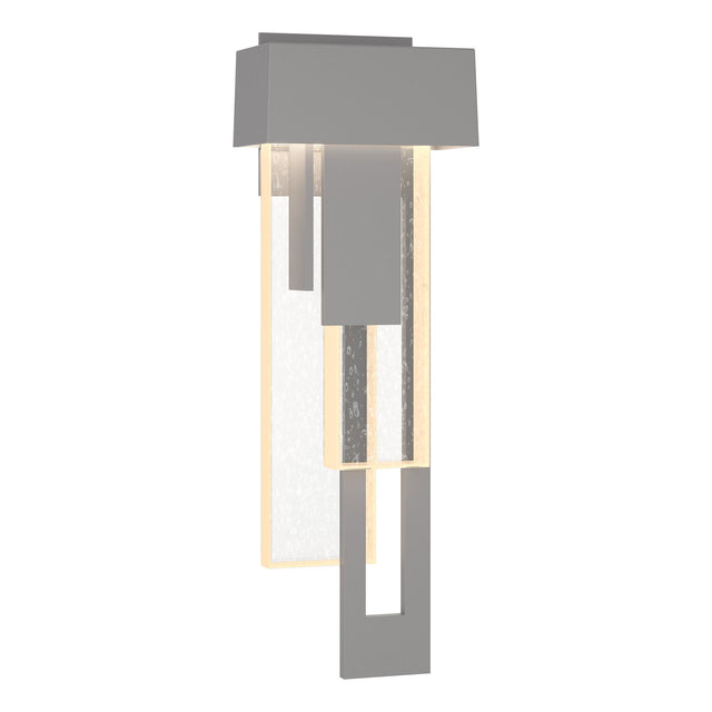 Hubbardton Forge 2018 Coastal Burnished Steel Seeded Clear Glass (II) Right Rainfall LED Outdoor Sconce